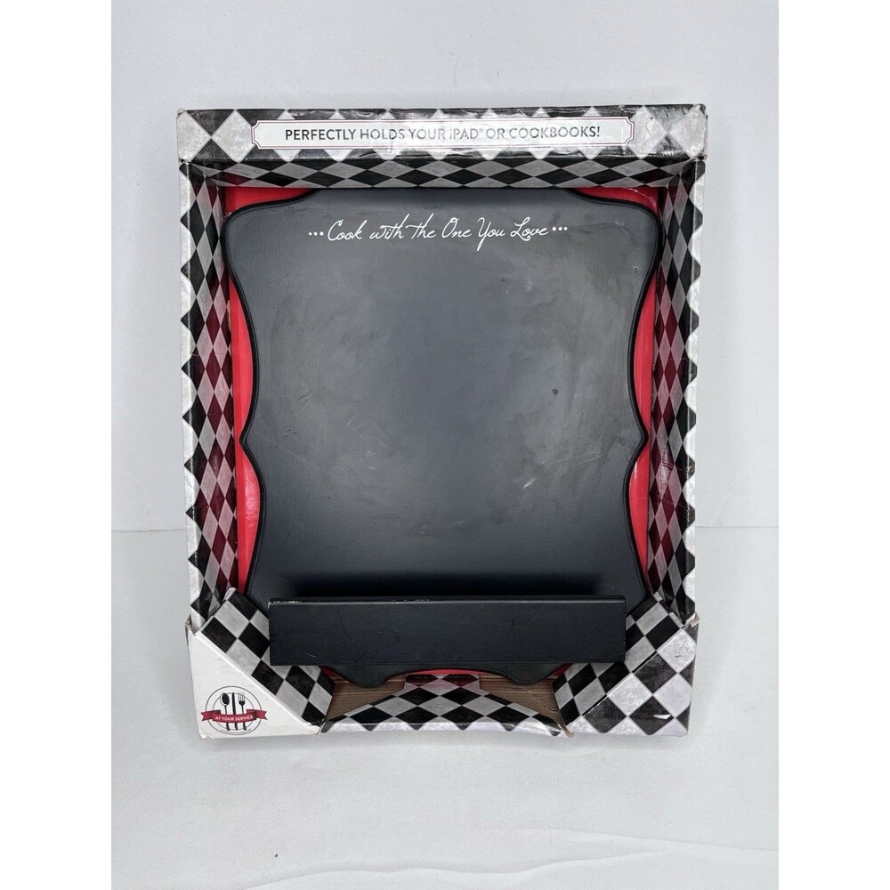 Boston Warehouse Black Countertop Cookbook iPad Holder Stand